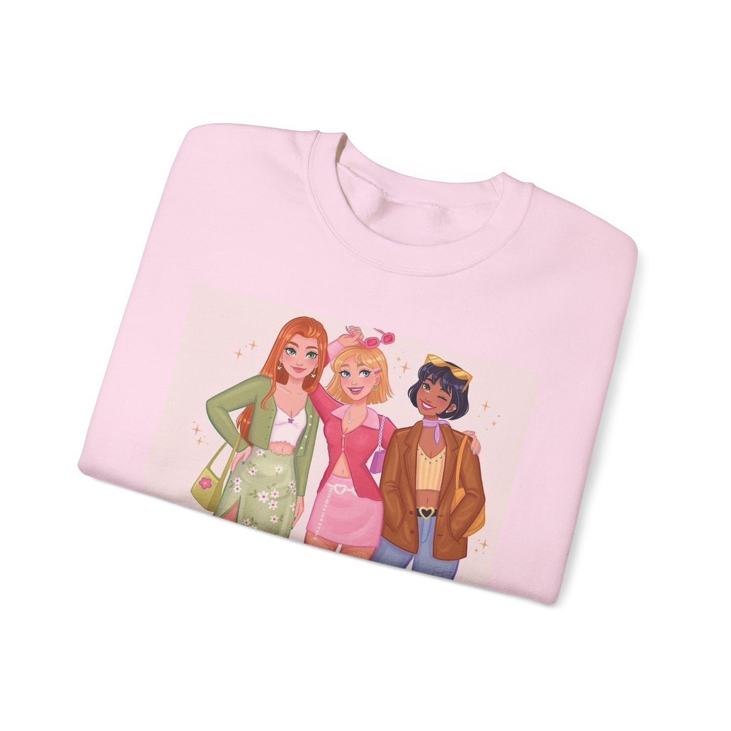 Chic Cartoon Crewneck Sweatshirt | Trendy Graphic Pullover, Suitable for Everyday Wear, Gift for Friends, Cozy Style, Cute Fashion