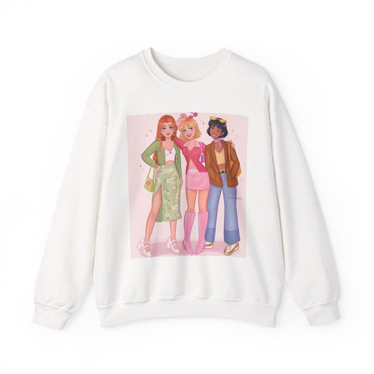Chic Cartoon Crewneck Sweatshirt | Trendy Graphic Pullover, Suitable for Everyday Wear, Gift for Friends, Cozy Style, Cute Fashion