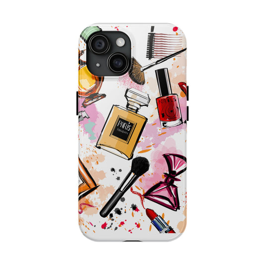 Chic Makeup Phone Case | Tough Phone Cases for Beauty Lovers, Stylish Phone Cover, Gift for Her, Fashion Accessories, Cosmetics Design