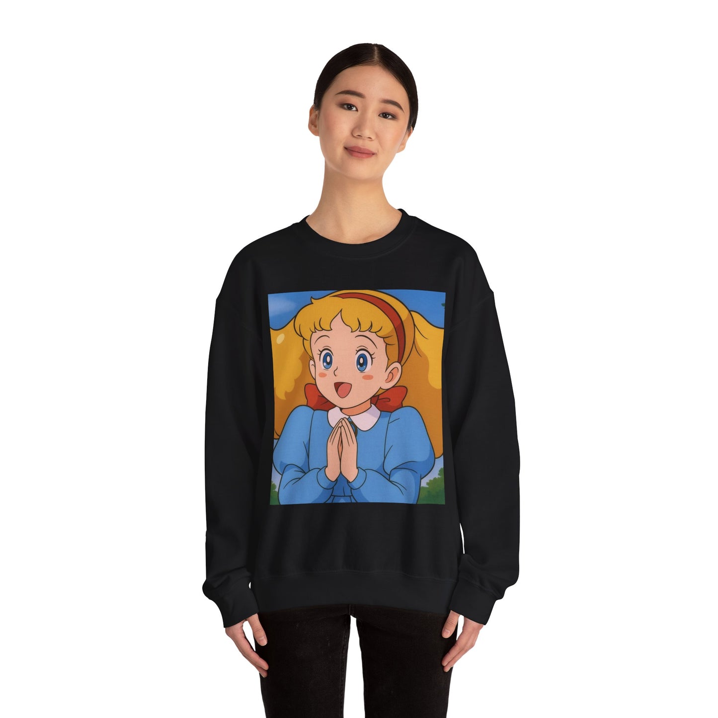 Cute Cartoon Character Crewneck Sweatshirt, Cozy Sweatshirt, Gift for Kids, Cartoon Apparel, Anime Sweatshirt, Cute Clothing