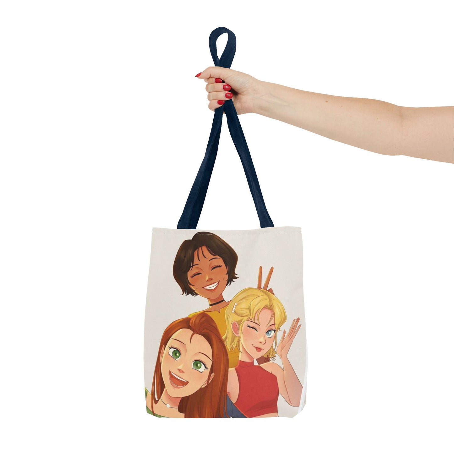 Vibrant Friendship Tote Bag, Girls' Day Out Bag, Cute Gift for Friends, Everyday Shopper, Travel Tote, Festival Bag