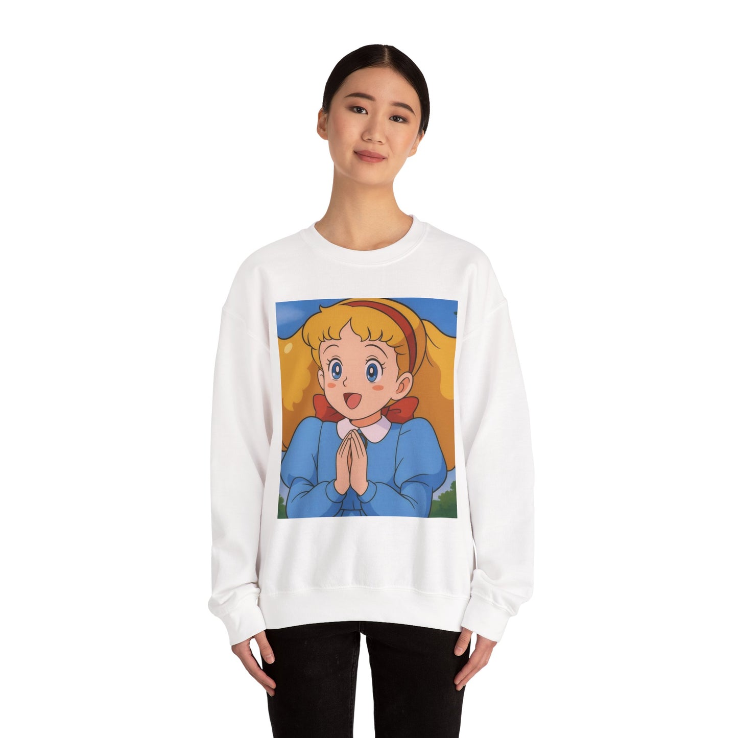 Cute Cartoon Character Crewneck Sweatshirt, Cozy Sweatshirt, Gift for Kids, Cartoon Apparel, Anime Sweatshirt, Cute Clothing