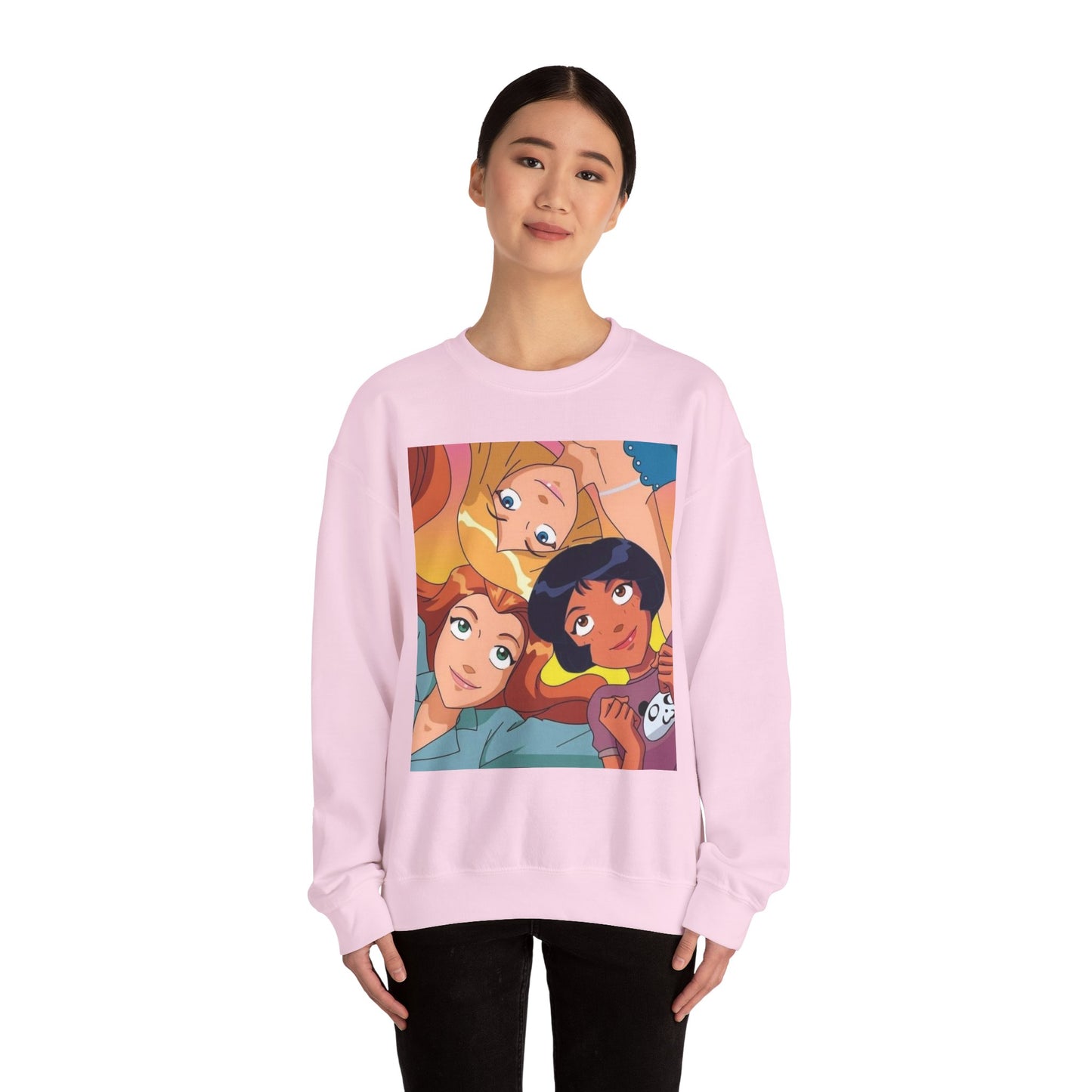 Colorful Cartoon Crewneck Sweatshirt - Cozy Gift for Friends, Casual Wear, Studio Lounge, Character Lover, Fun Fashion