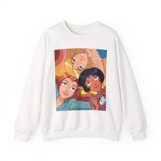 Colorful Cartoon Crewneck Sweatshirt - Cozy Gift for Friends, Casual Wear, Studio Lounge, Character Lover, Fun Fashion