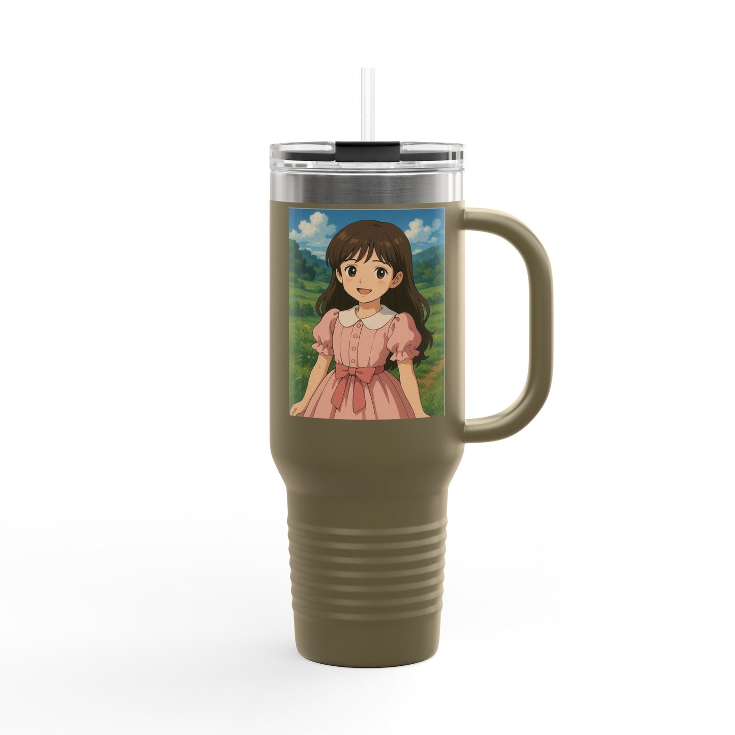 Artistic Insulated Travel Mug, 40oz - Cute Character Design, Perfect for Tea and Coffee Lovers, Unique Gift for Birthdays, Travel and Home