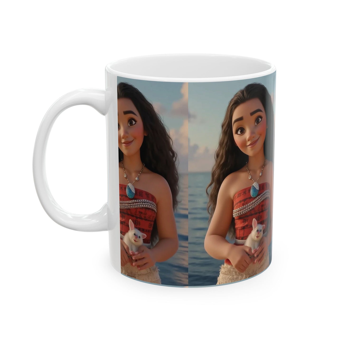 Moana Inspired Ceramic Mug, Disney Mug, Cute Coffee Cup, Gift for Kids, Ocean Lover Mug, Tea Drinkware for Holidays