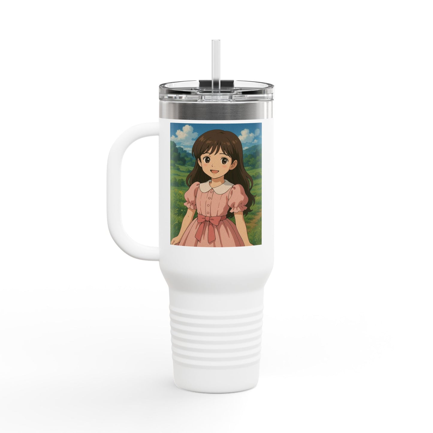 Artistic Insulated Travel Mug, 40oz - Cute Character Design, Perfect for Tea and Coffee Lovers, Unique Gift for Birthdays, Travel and Home