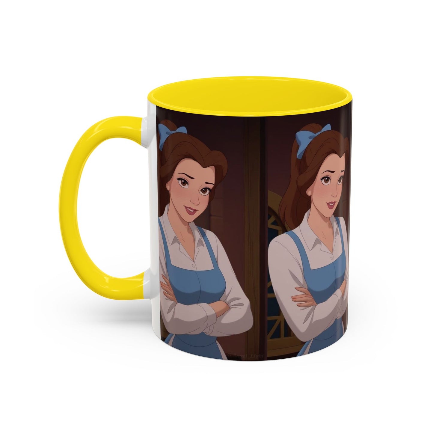 Enchanting Belle Accent Coffee Mug, Disney Mug, Gift for Her, Movie Lover, Unique Kitchenware, Animated Character Mug