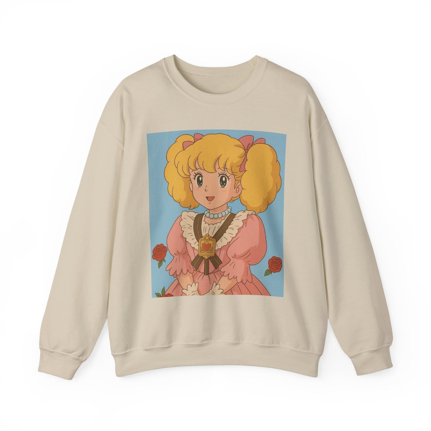 Cute Vintage Cartoon Crewneck Sweatshirt - Cozy Gift for Anime Lovers, Pastel Aesthetic Apparel, Unisex Pullover for All Occasions