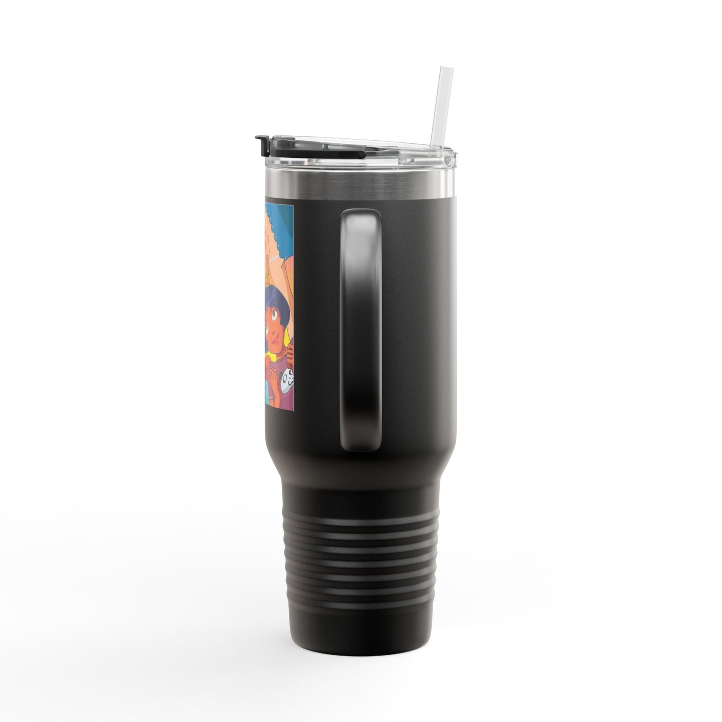 Colorful Insulated Travel Mug | Perfect for Road Trips, Birthdays, and Everyday Enjoyment | Cartoon Theme, Gift for Friends, Fun Design