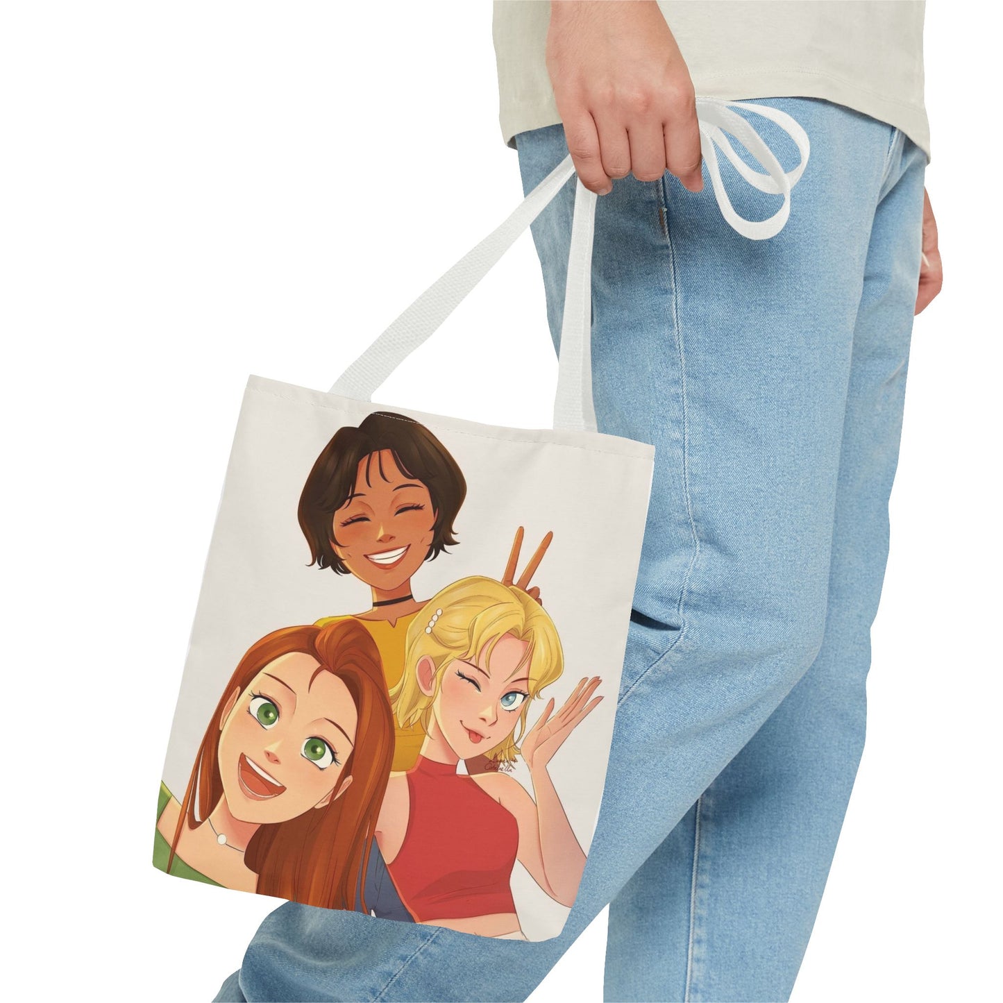 Vibrant Friendship Tote Bag, Girls' Day Out Bag, Cute Gift for Friends, Everyday Shopper, Travel Tote, Festival Bag