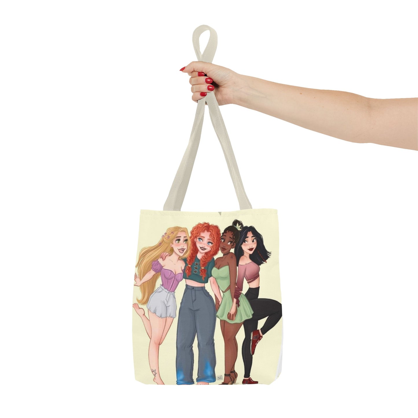 Charming Friendship Tote Bag, Perfect Gift for Friends, Girls' Day Out, Casual Carryall, Eco-Friendly Shopper, Fun Illustration
