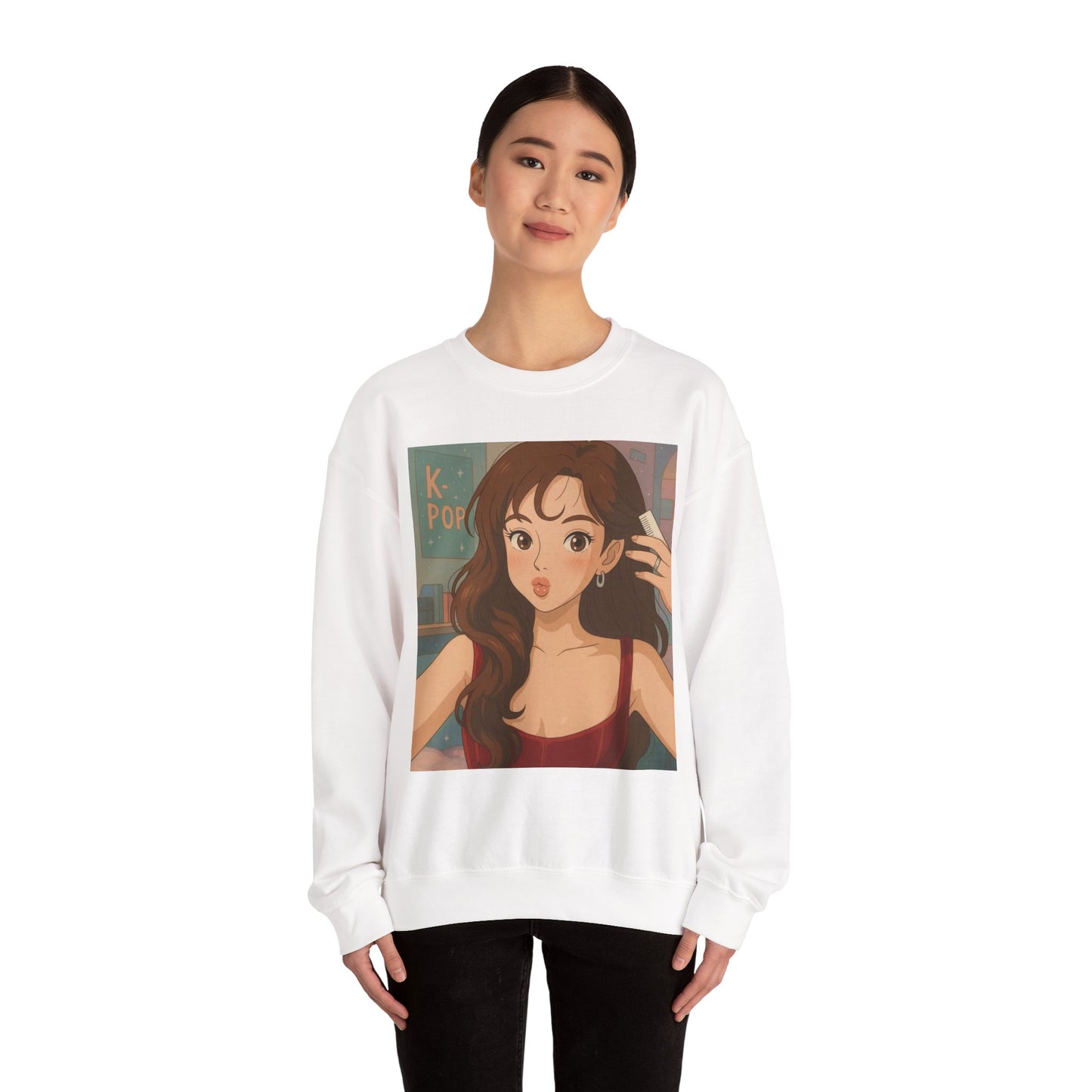 K-Pop Inspired Crewneck Sweatshirt, Cozy Pullover, Casual Sweatshirt, Perfect Gift for Fans, Trendy Aesthetic Fashion, Comfy Everyday Wear