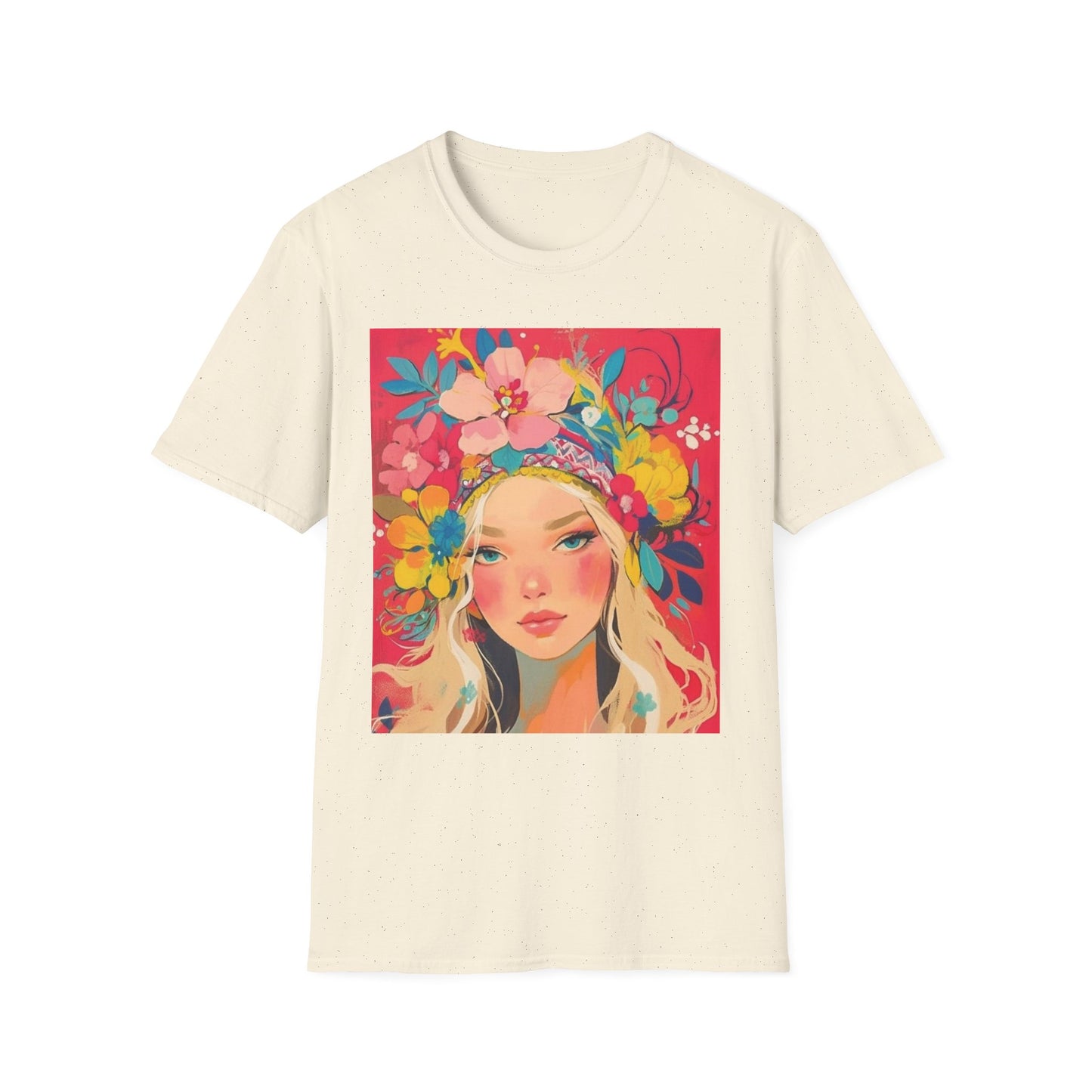 Floral Goddess T-Shirt, Soft Cotton Tee, Boho Chic Apparel, Casual Style, Gift for Her, Summer Fashion