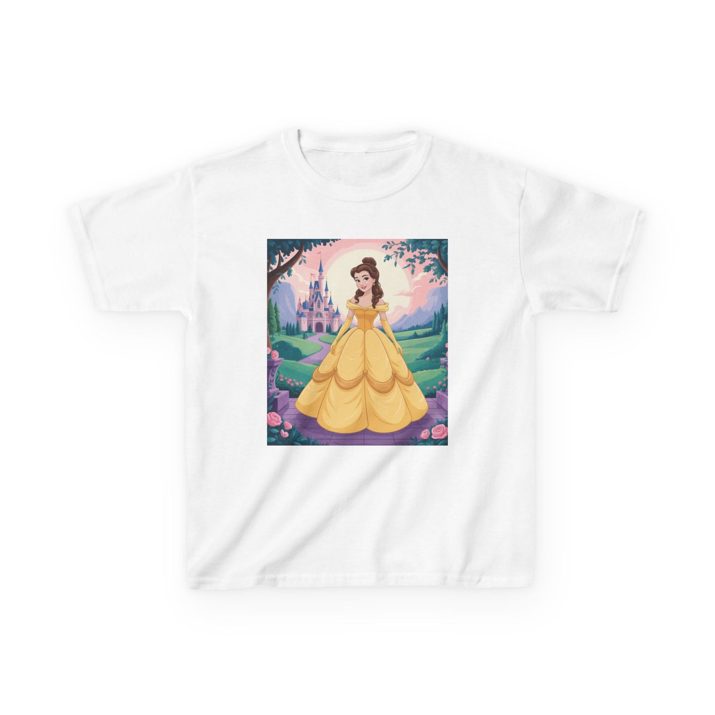 Princess Belle Kids Tee, Fairy Tale T-Shirt, Kids Cartoon Shirt, Gift for Little Girls, Disney-Themed Clothing, Birthday Tee
