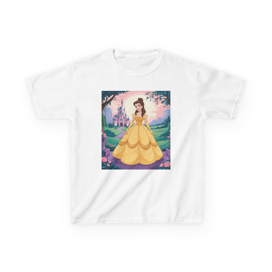 Princess Belle Kids Tee, Fairy Tale T-Shirt, Kids Cartoon Shirt, Gift for Little Girls, Disney-Themed Clothing, Birthday Tee