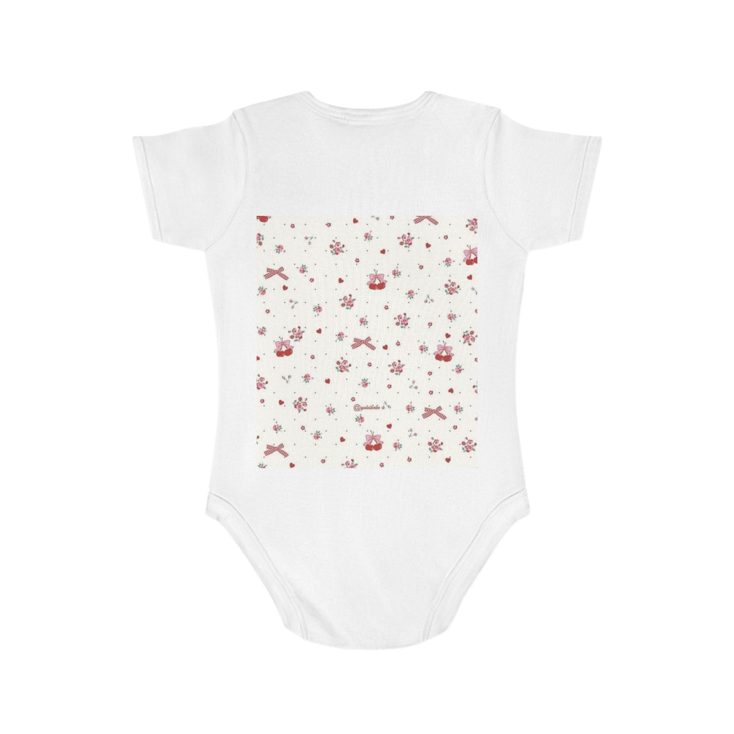 Baby Bodysuit — Vintage Floral Rose Pattern Infant Onesie