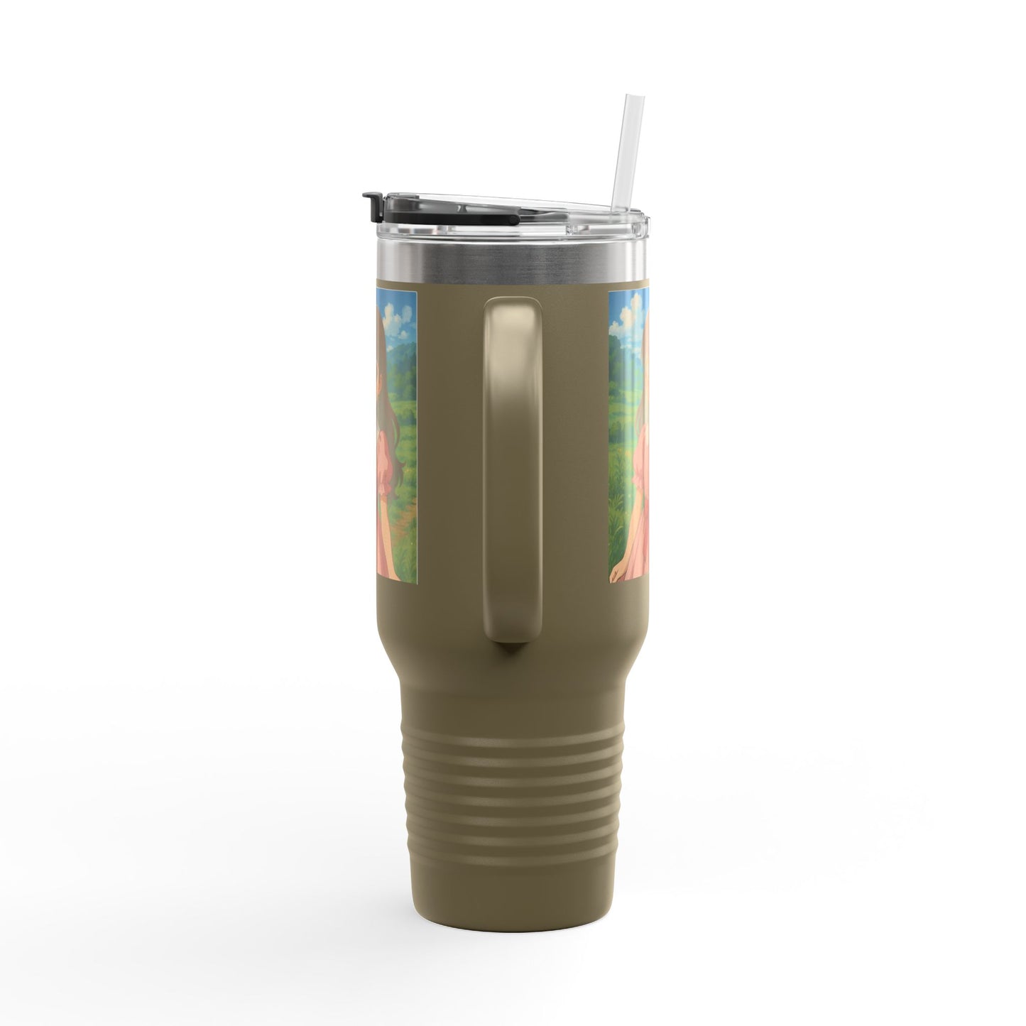 Artistic Insulated Travel Mug, 40oz - Cute Character Design, Perfect for Tea and Coffee Lovers, Unique Gift for Birthdays, Travel and Home