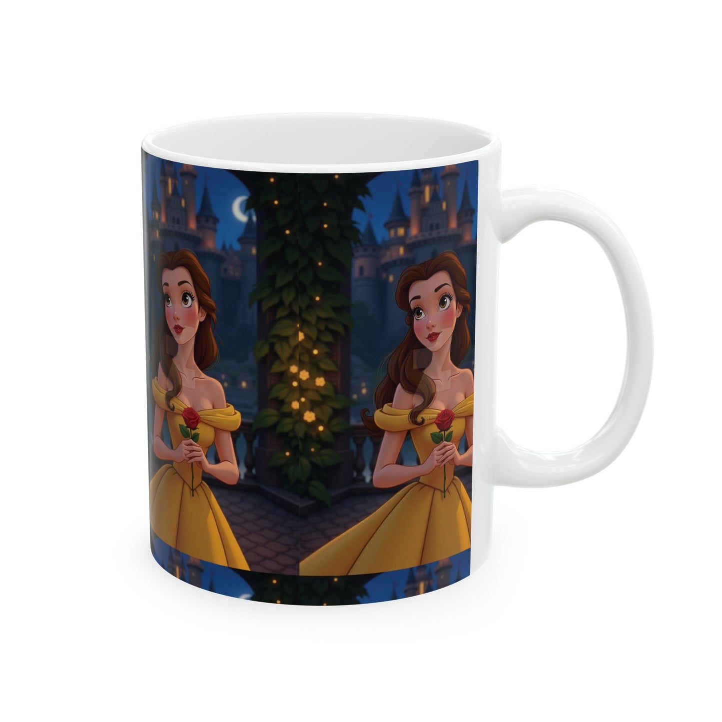 Enchanted Belle Ceramic Mug | Disney Inspired Gift, Cute Coffee Cup, Fantasy Lover's Kitchenware, Birthday Present, Everyday Use