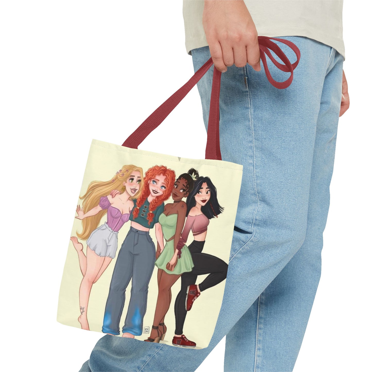 Charming Friendship Tote Bag, Perfect Gift for Friends, Girls' Day Out, Casual Carryall, Eco-Friendly Shopper, Fun Illustration