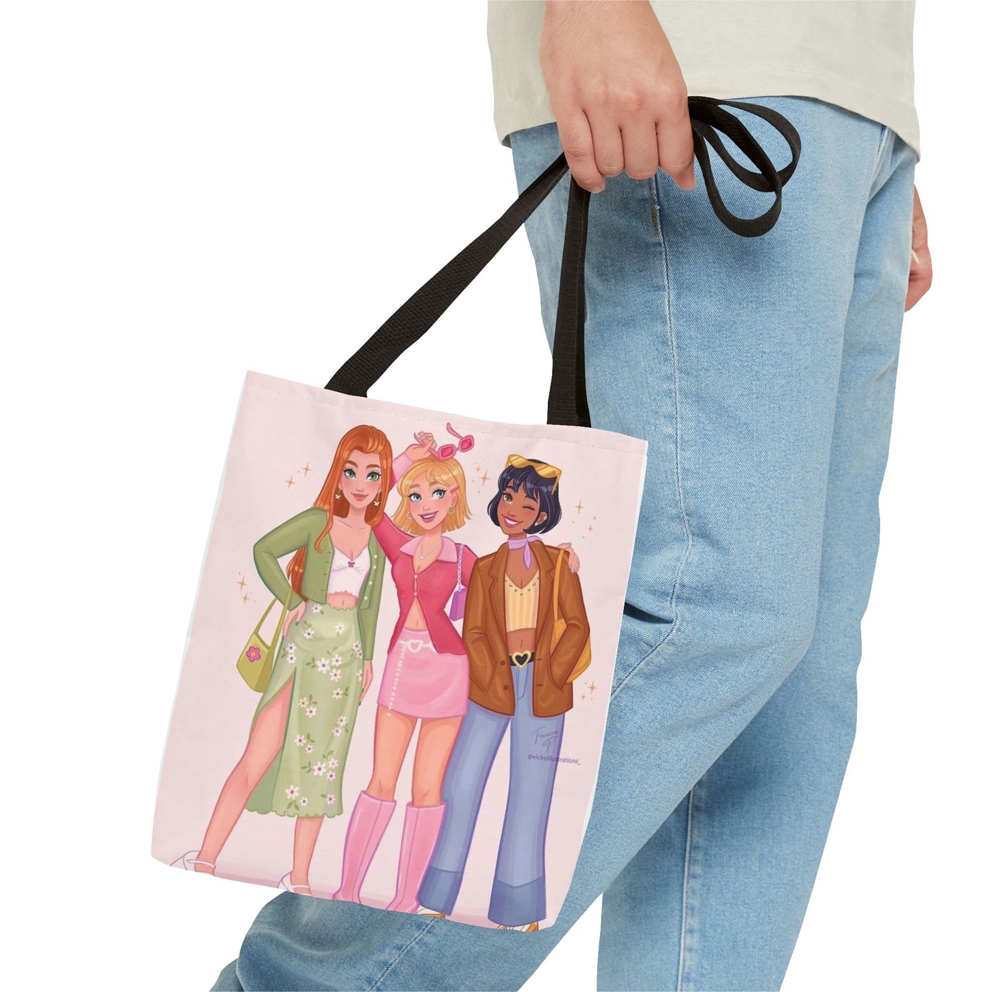 Chic Friendship Tote Bag - Stylish Grocery Bag, Beach Bag, Gift for Friends, Art Print Tote, Cute City Bag