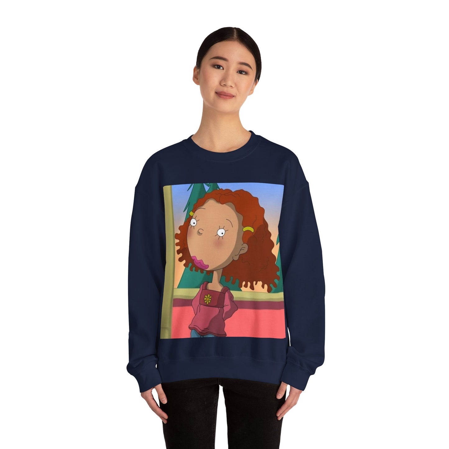 Trendy Cartoon Sweatshirt - Cozy Unisex Crewneck with Playful Character Design, Perfect for Casual Outings, Holidays & Gifts