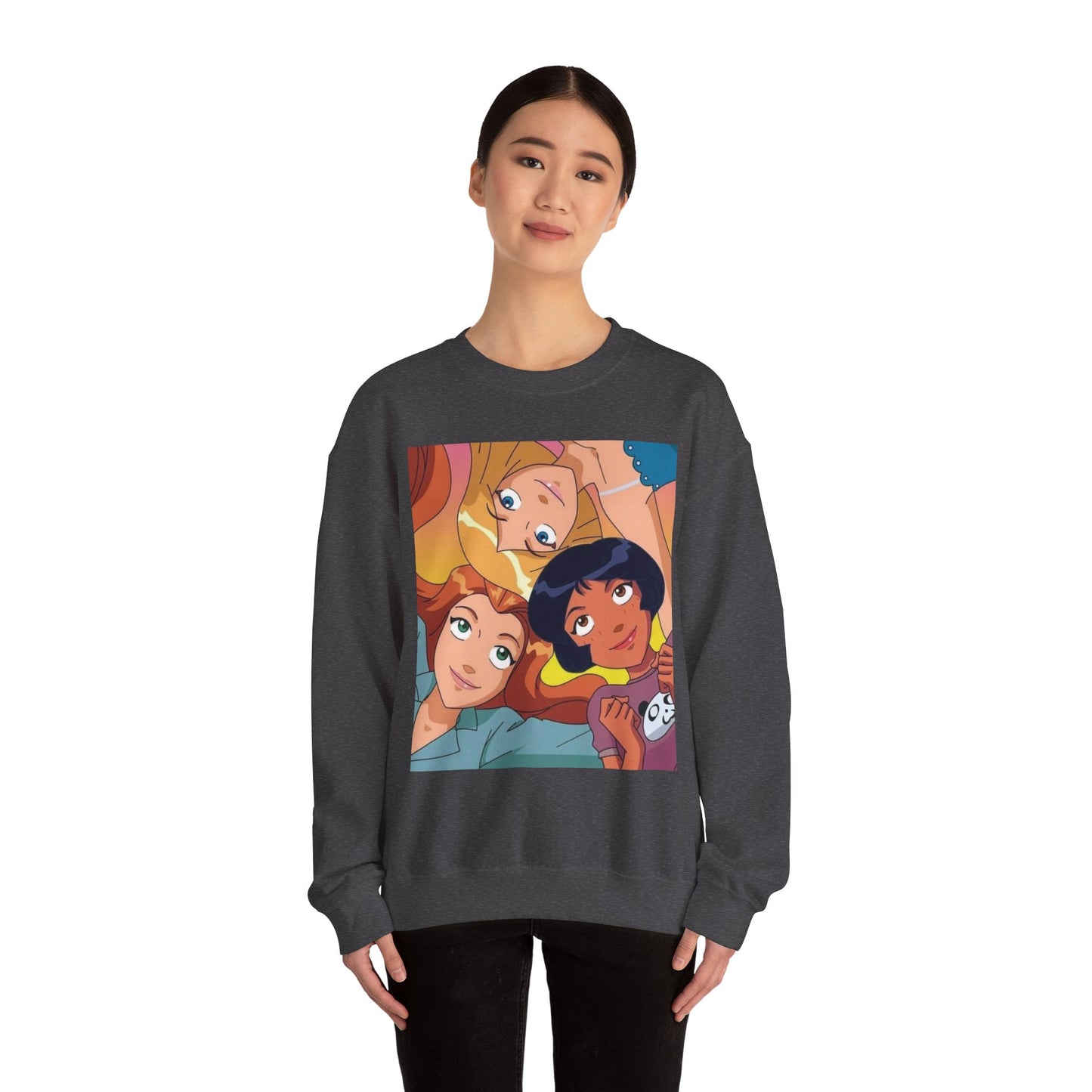 Colorful Cartoon Crewneck Sweatshirt - Cozy Gift for Friends, Casual Wear, Studio Lounge, Character Lover, Fun Fashion