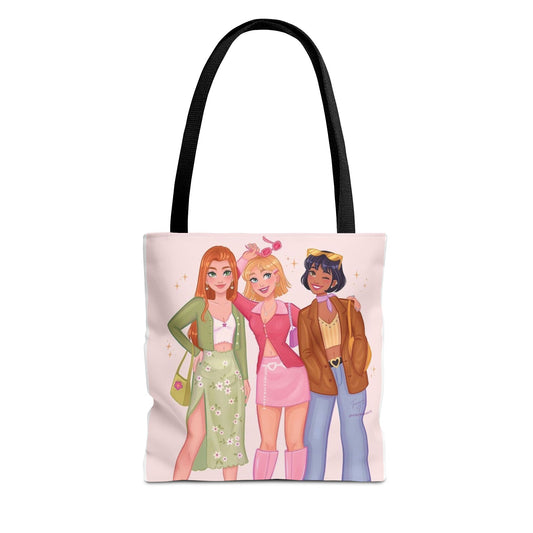 Chic Friendship Tote Bag - Stylish Grocery Bag, Beach Bag, Gift for Friends, Art Print Tote, Cute City Bag