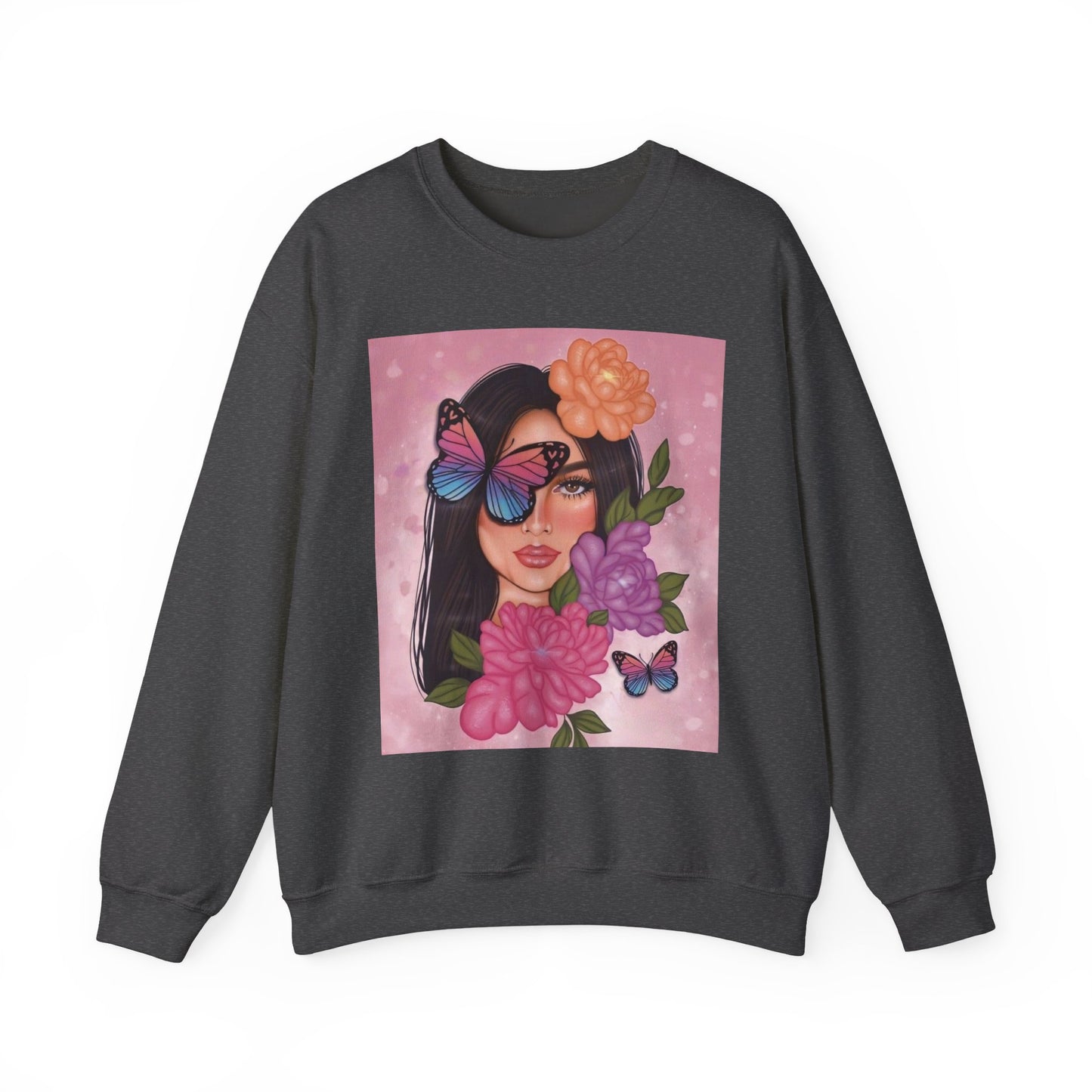 Butterfly Floral Unisex Crewneck Sweatshirt, Cozy Gift for Her, Spring Fashion, Butterfly Art Apparel, Perfect for Birthdays & Casual Wear