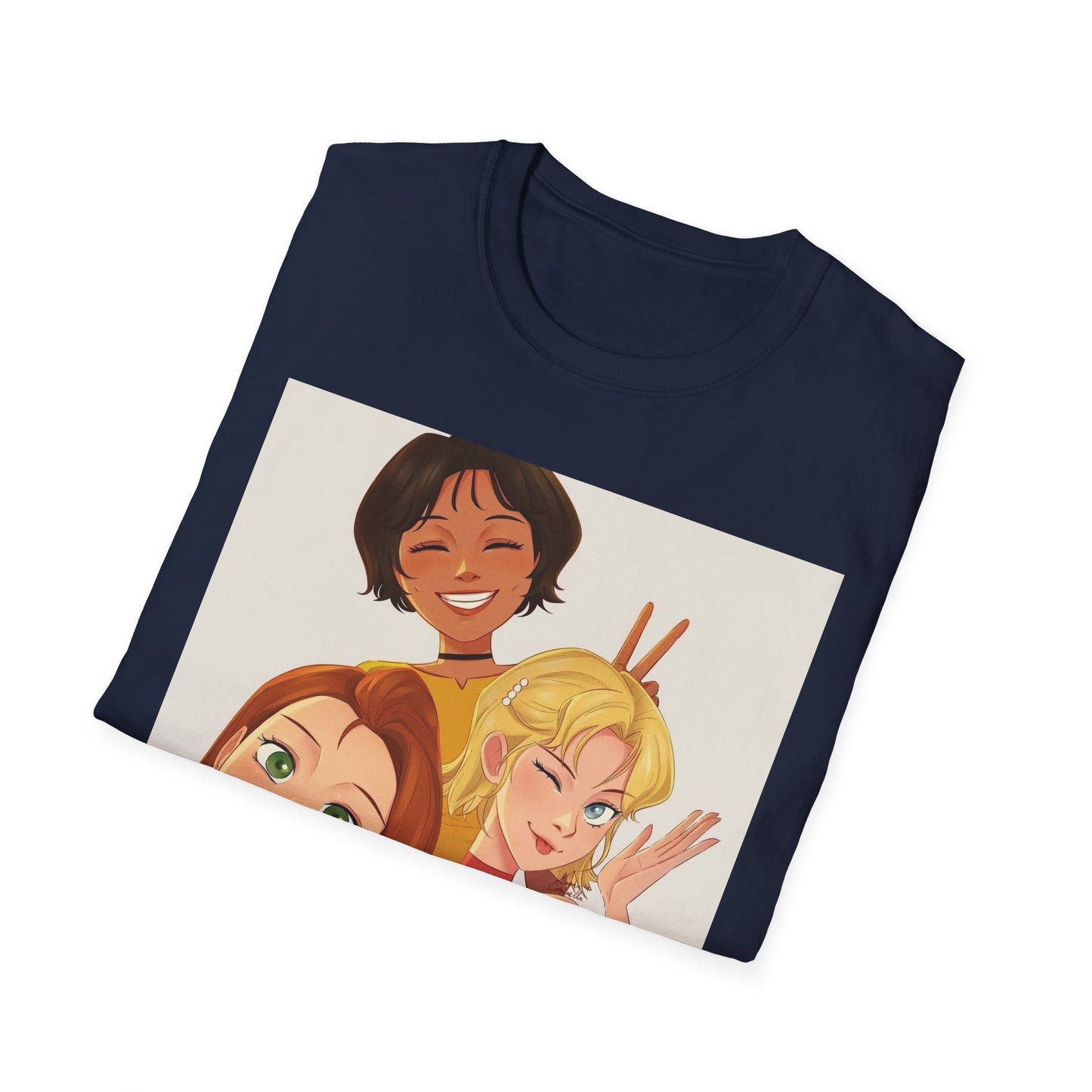 Playful Cartoon Friends Unisex T-Shirt, Cute Graphic Tee, Casual Wear, Gift for Friends, Summer Vibe Shirt, Fun Design