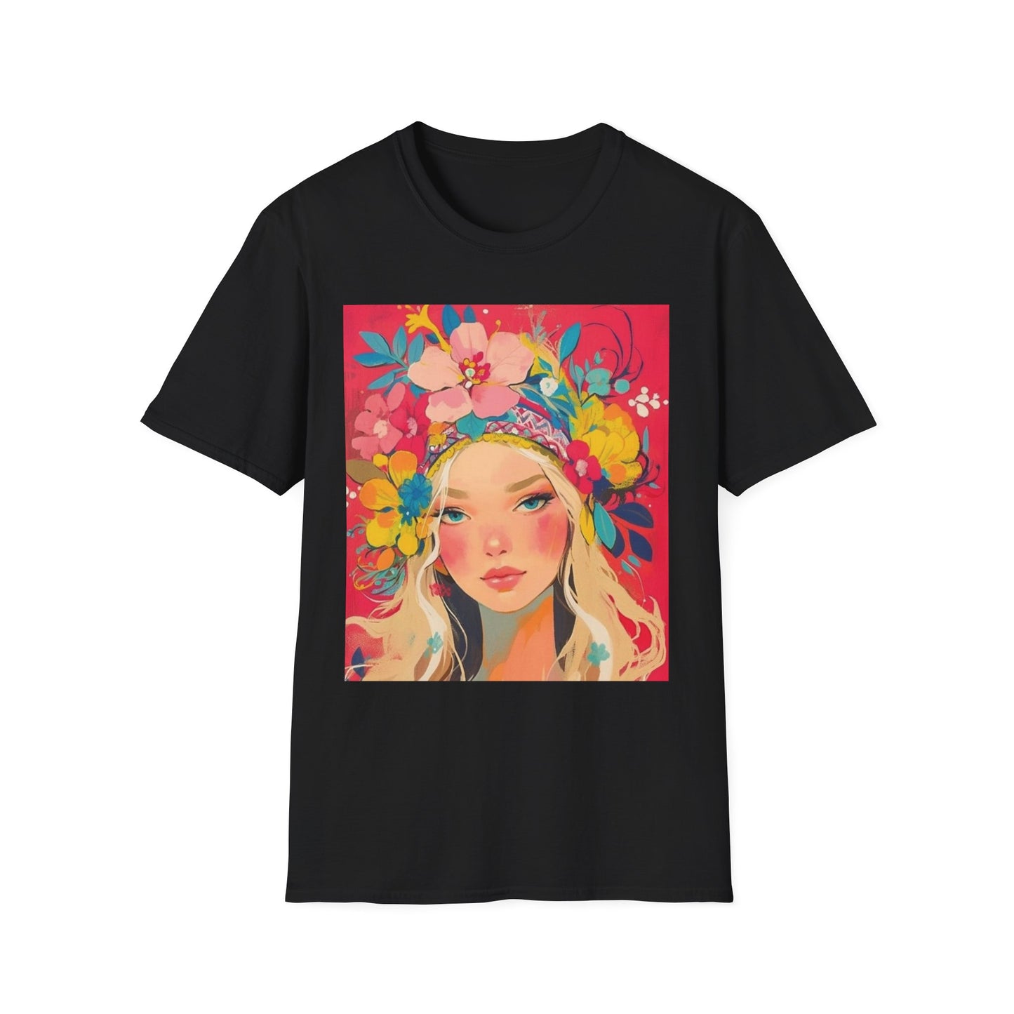 Floral Goddess T-Shirt, Soft Cotton Tee, Boho Chic Apparel, Casual Style, Gift for Her, Summer Fashion