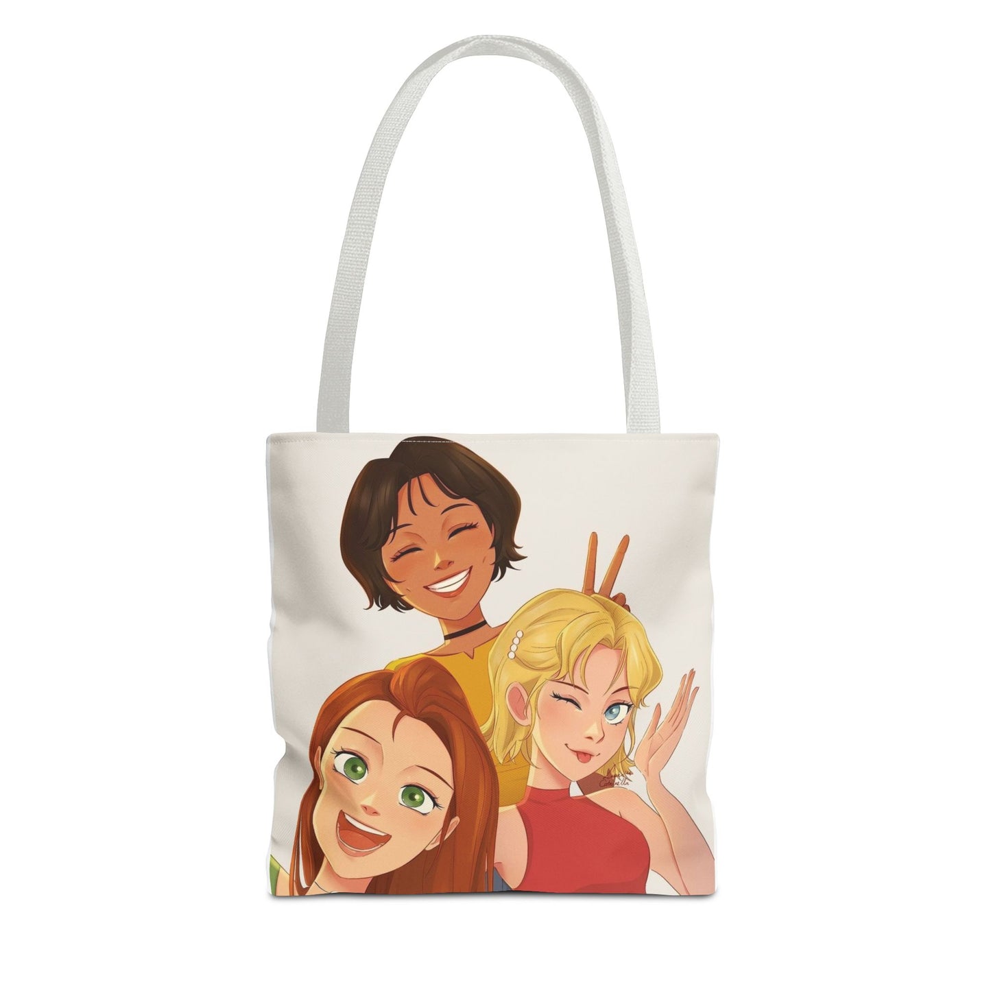 Vibrant Friendship Tote Bag, Girls' Day Out Bag, Cute Gift for Friends, Everyday Shopper, Travel Tote, Festival Bag