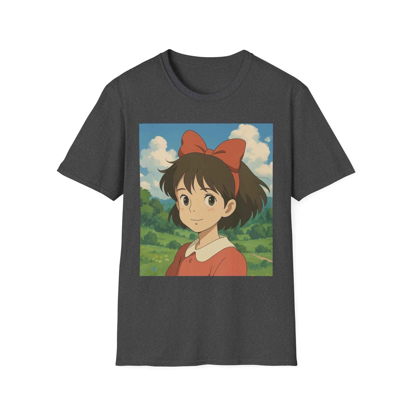 Cute Character Softstyle T-Shirt with Bow | Anime Fan Apparel, Gift for Friends, Casual Wear, Soft Cotton Tee, Birthday Gift - I&B