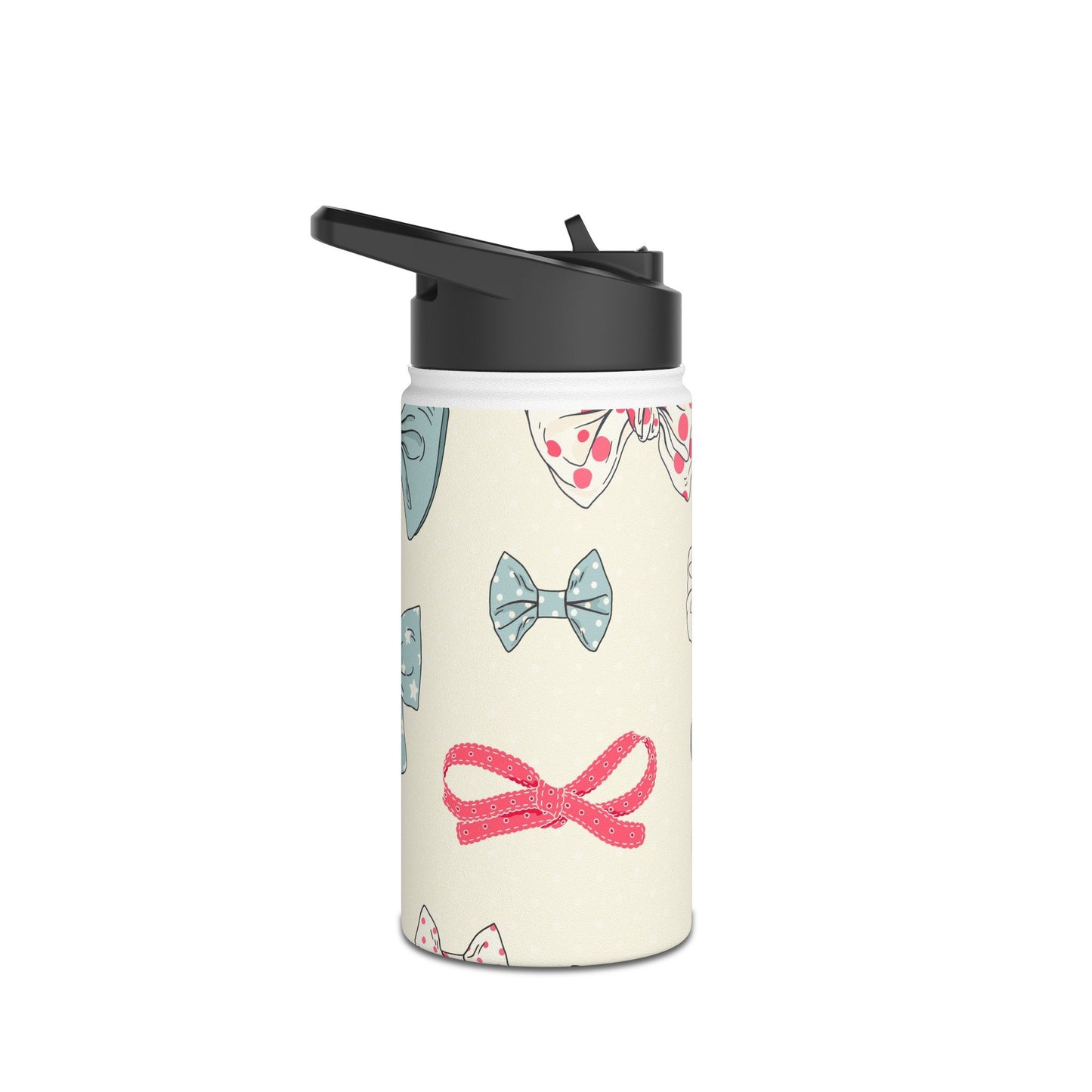 Charming Bow Water Bottle, Eco-Friendly Hydration, Travel Mug, Gift for Her, Cute Accessories, Bow Pattern, Perfect for Friends
