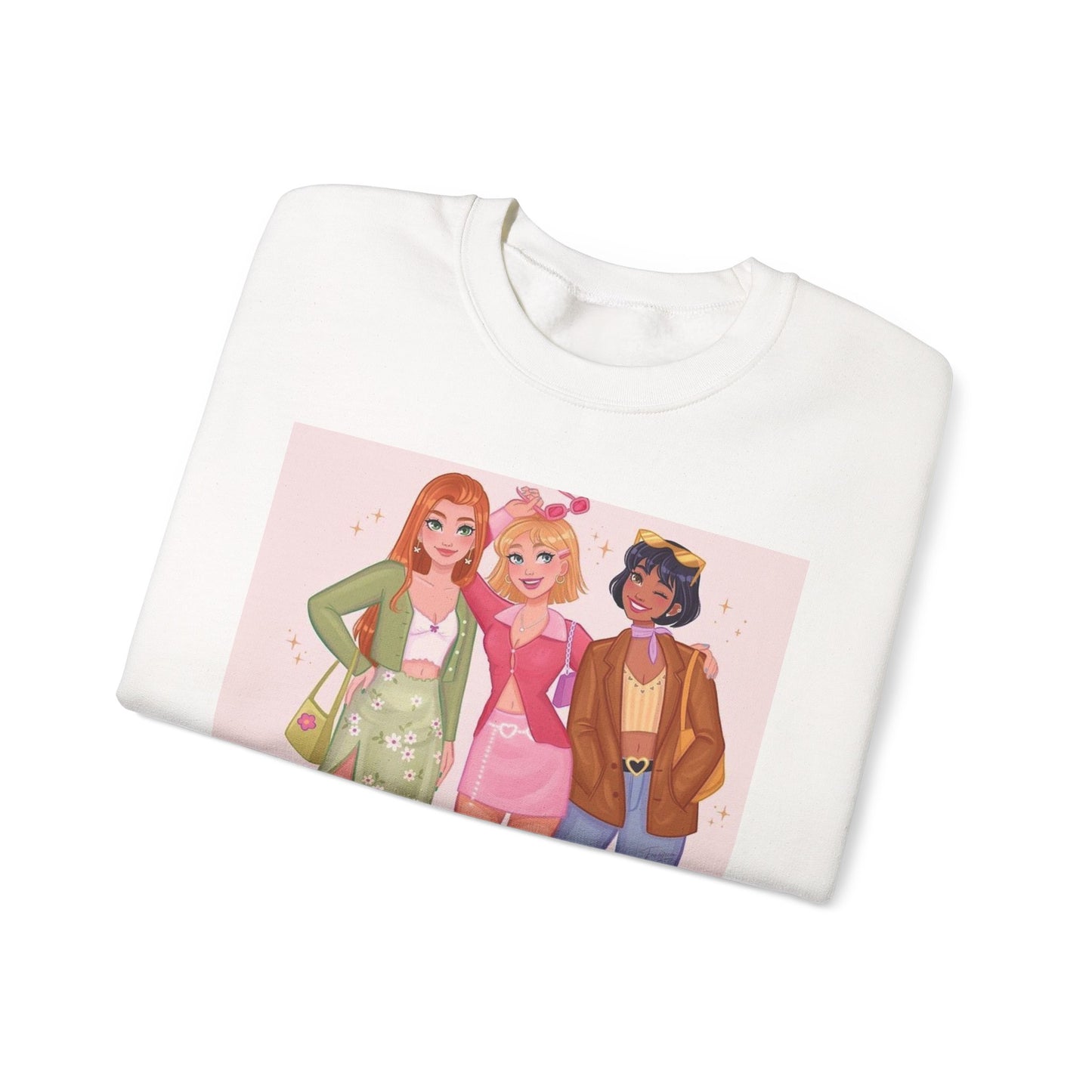 Chic Cartoon Crewneck Sweatshirt | Trendy Graphic Pullover, Suitable for Everyday Wear, Gift for Friends, Cozy Style, Cute Fashion