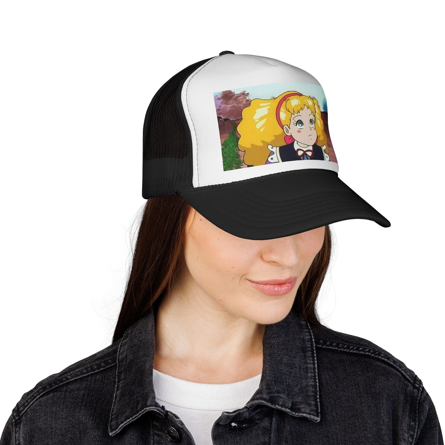 Cute Anime Character Trucker Cap, Fun Summer Hat, Casual Outfit Accessory, Unique Gift for Fans, Birthday, Cosplay, Statement Piece