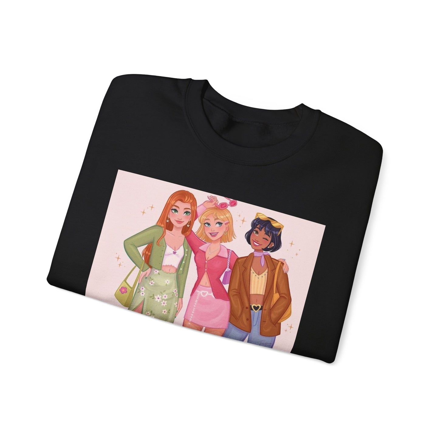 Chic Cartoon Crewneck Sweatshirt | Trendy Graphic Pullover, Suitable for Everyday Wear, Gift for Friends, Cozy Style, Cute Fashion