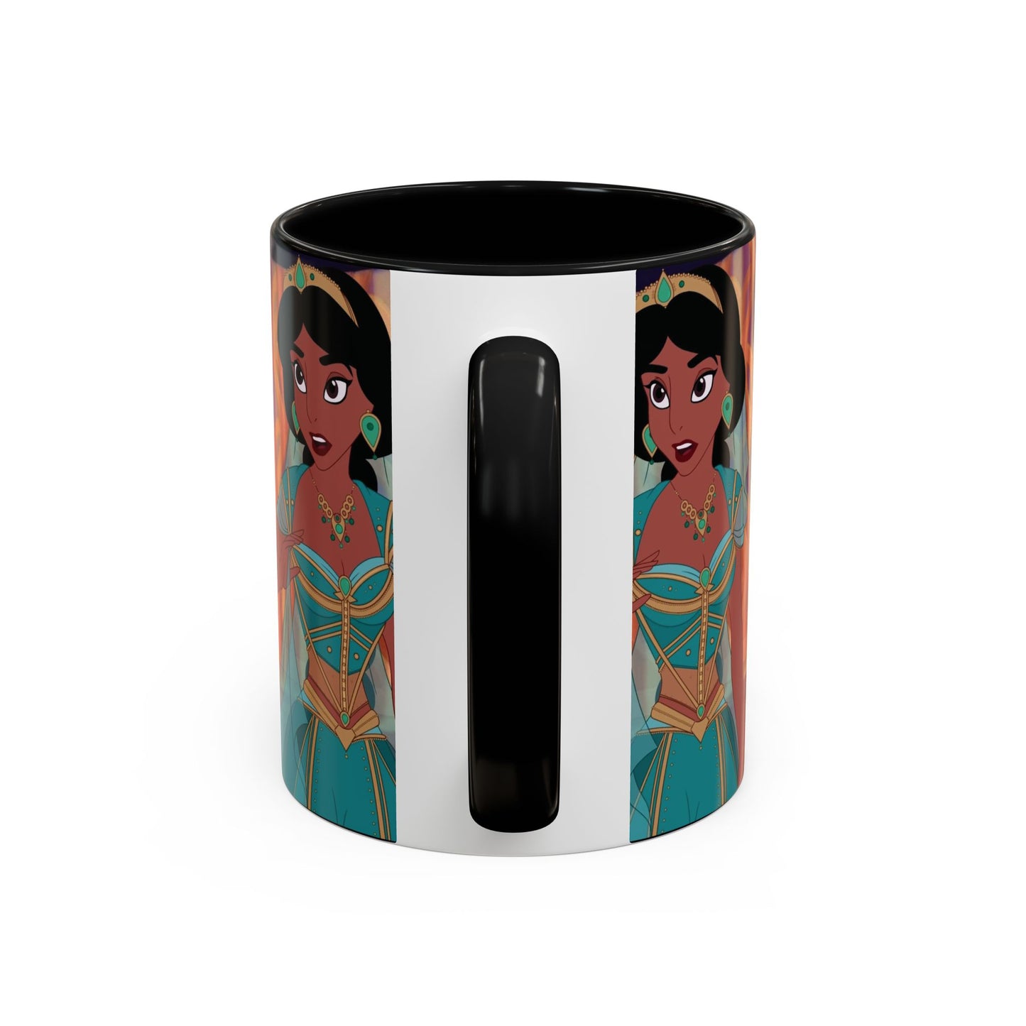 Jasmine Inspired Accent Coffee Mug, Cartoon Character Mug, Gift for Disney Fans, Unique Ceramic Coffee Cup, 11oz and 15oz Options