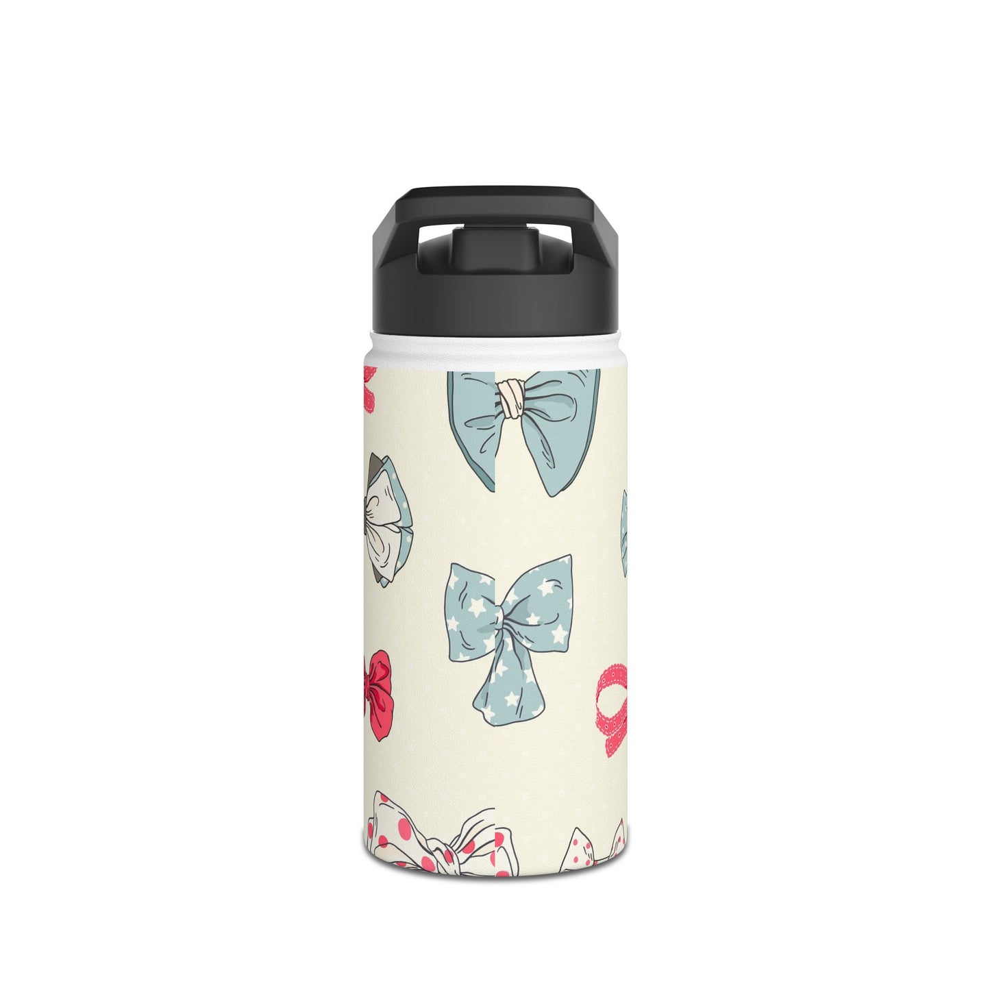 Charming Bow Water Bottle, Eco-Friendly Hydration, Travel Mug, Gift for Her, Cute Accessories, Bow Pattern, Perfect for Friends