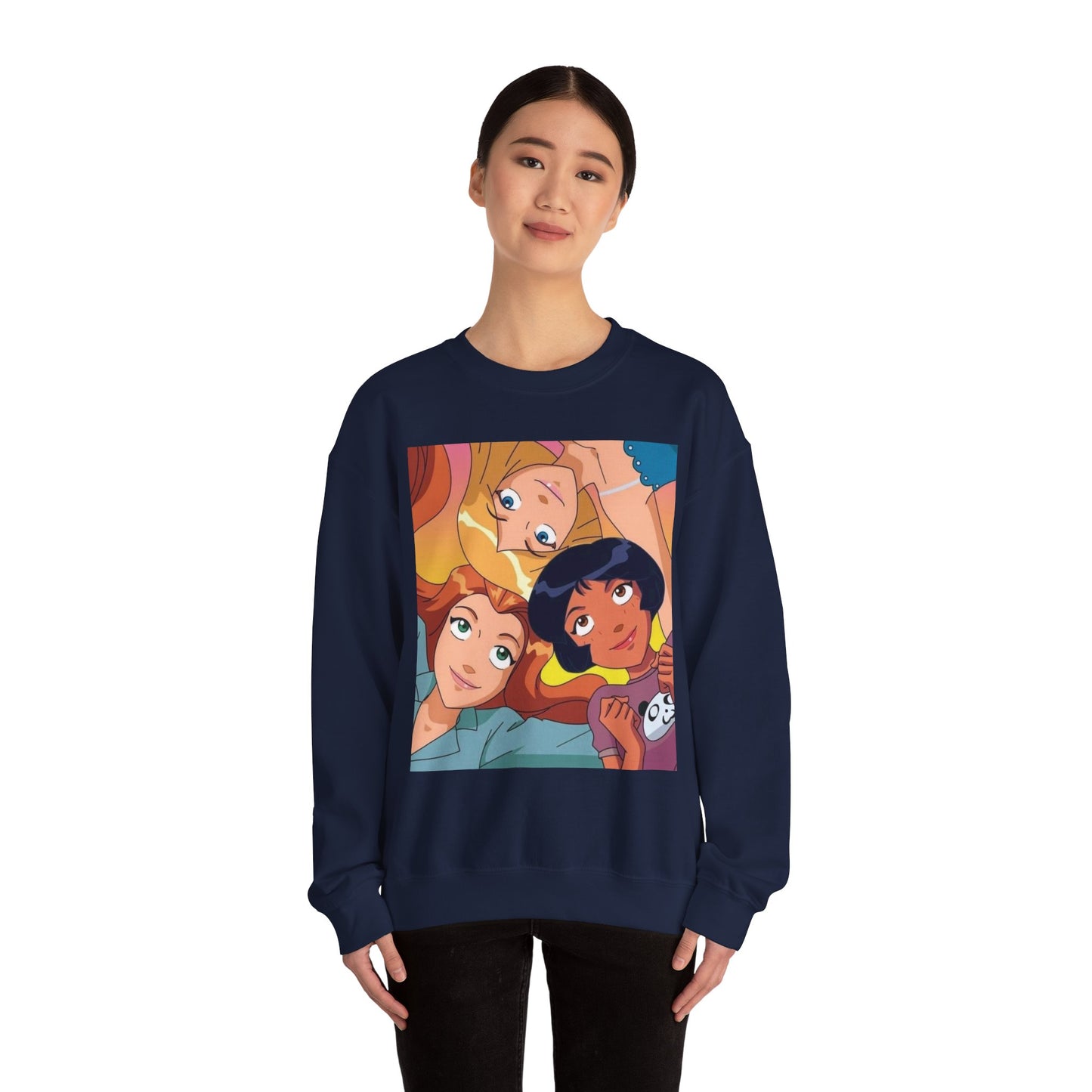Colorful Cartoon Crewneck Sweatshirt - Cozy Gift for Friends, Casual Wear, Studio Lounge, Character Lover, Fun Fashion