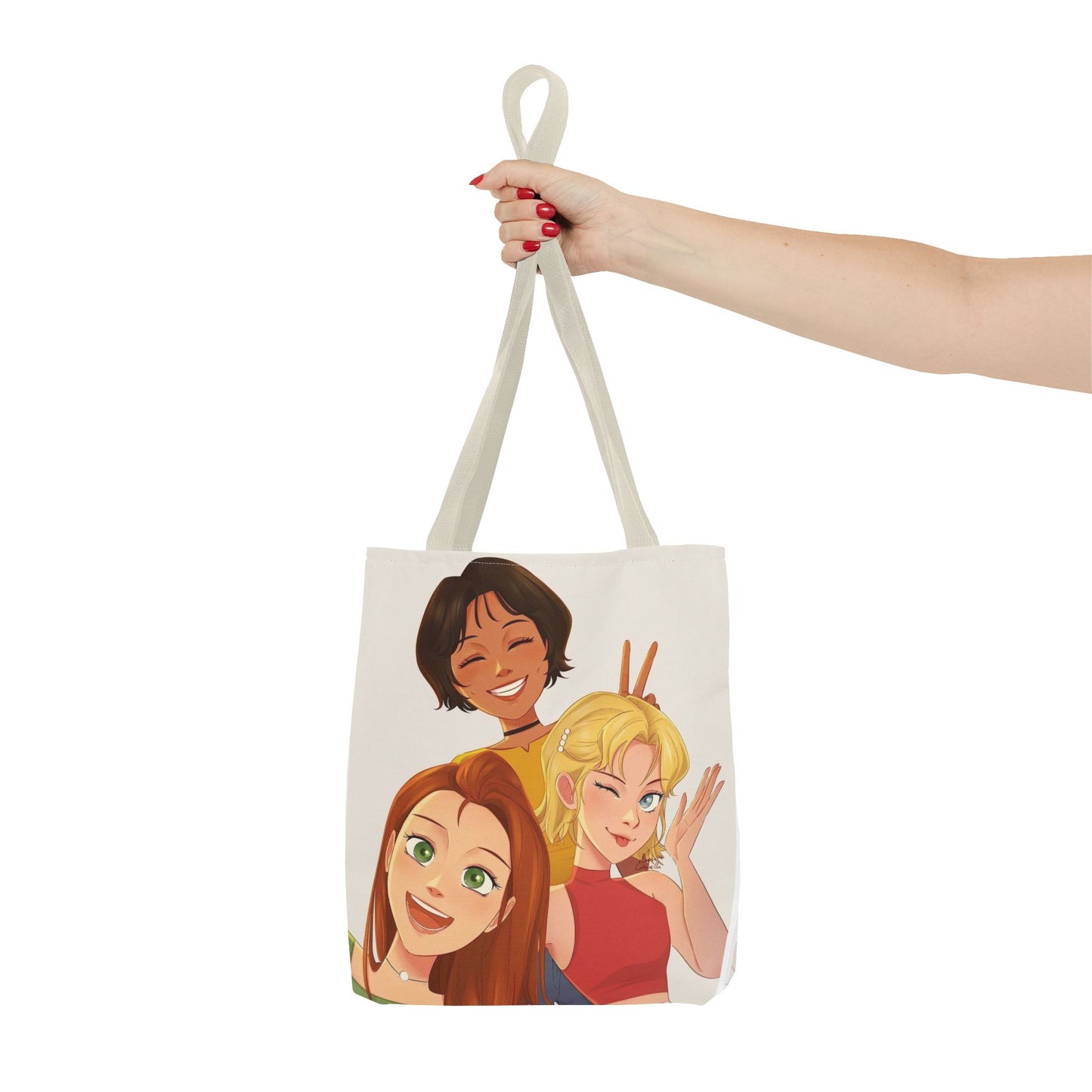 Vibrant Friendship Tote Bag, Girls' Day Out Bag, Cute Gift for Friends, Everyday Shopper, Travel Tote, Festival Bag