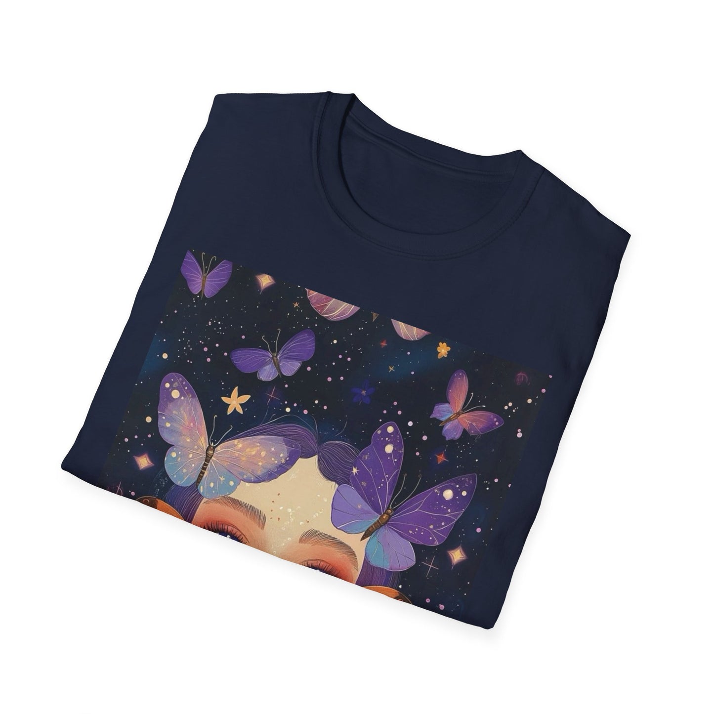 Butterfly Dreamer Unisex Softstyle T-Shirt | Boho Aesthetic Tee, Nature Lover Gift, Casual Wear, Summer Style, Unique Art Top