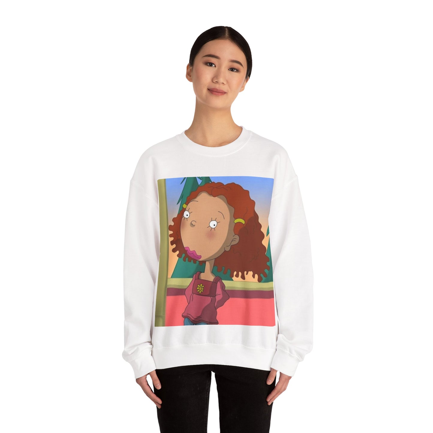 Trendy Cartoon Sweatshirt - Cozy Unisex Crewneck with Playful Character Design, Perfect for Casual Outings, Holidays & Gifts