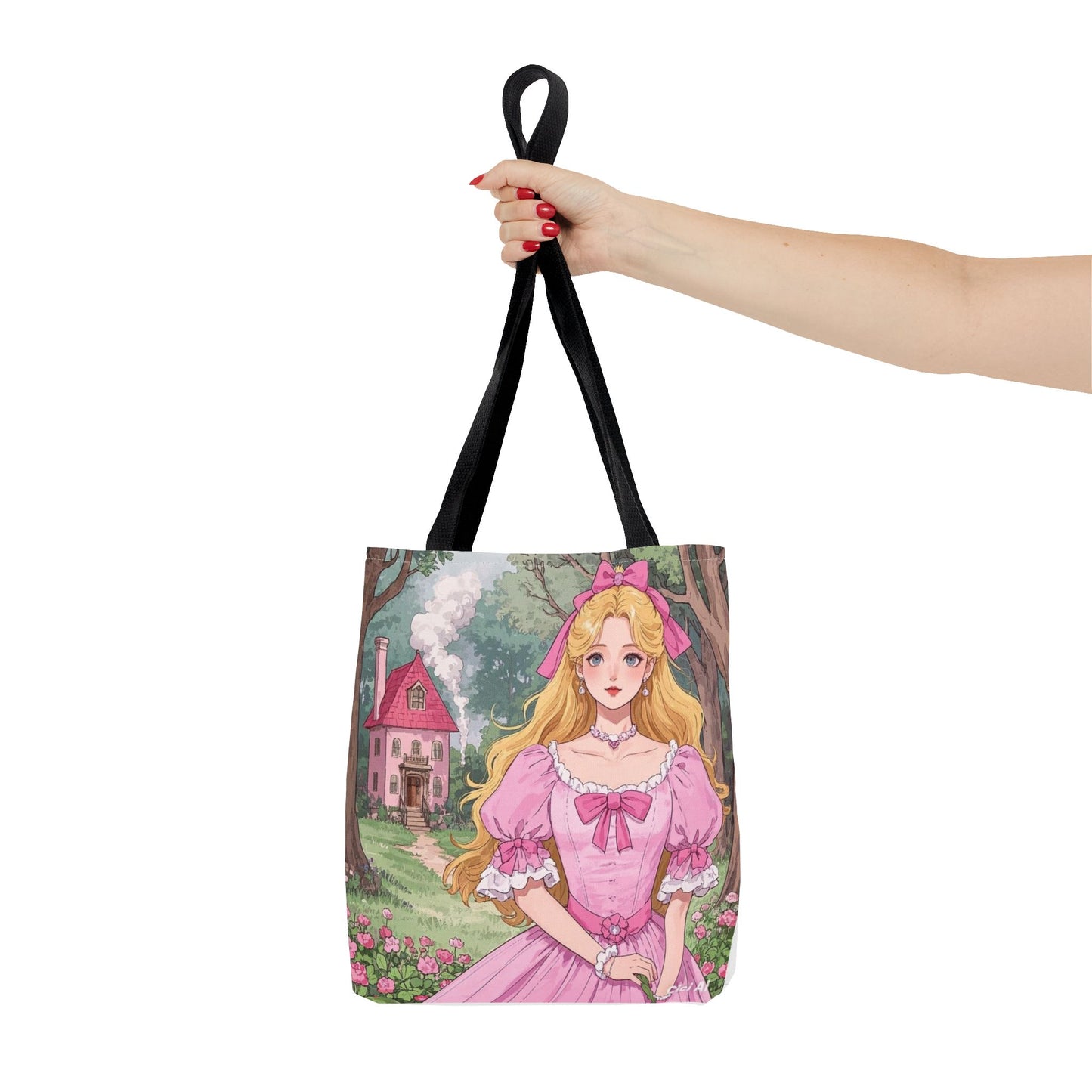 Charming Fairy Tale Tote Bag, Whimsical Pink Bag, Gift for Dreamers, Stylish Carryall for Everyday Use, Perfect for Parties and Events