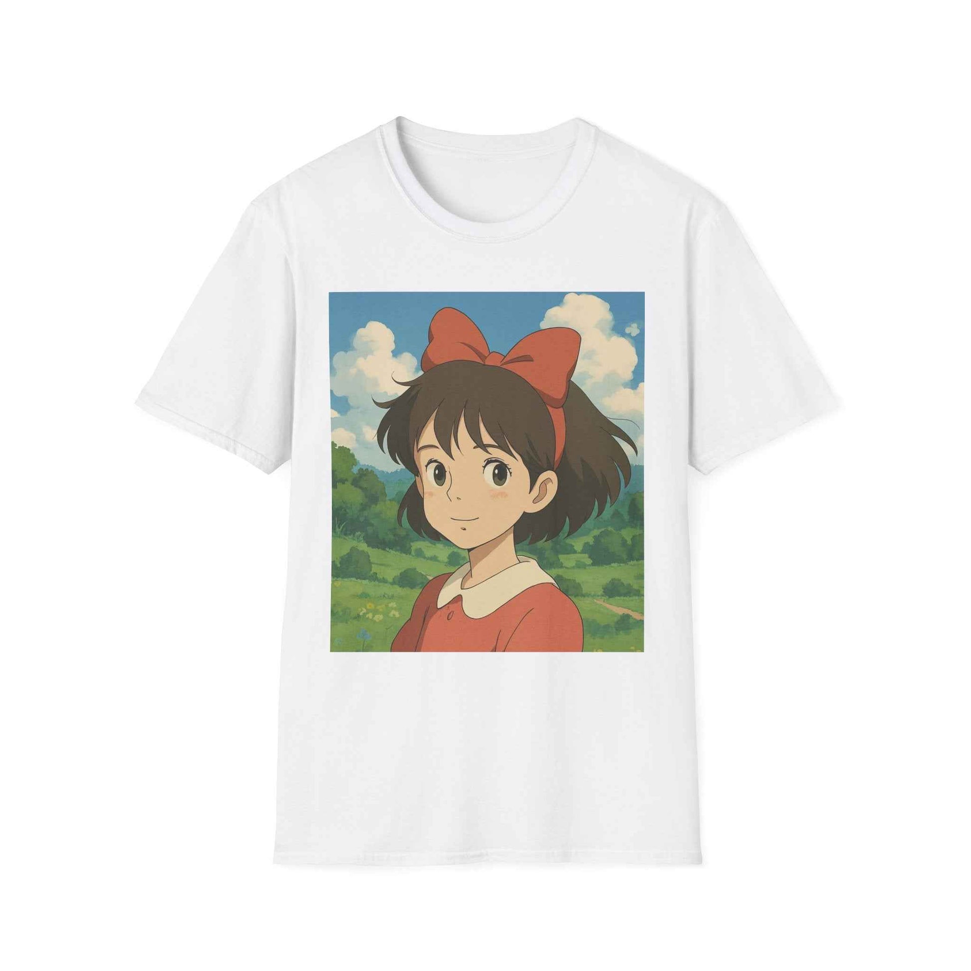 Cute Character Softstyle T-Shirt with Bow | Anime Fan Apparel, Gift for Friends, Casual Wear, Soft Cotton Tee, Birthday Gift - I&B
