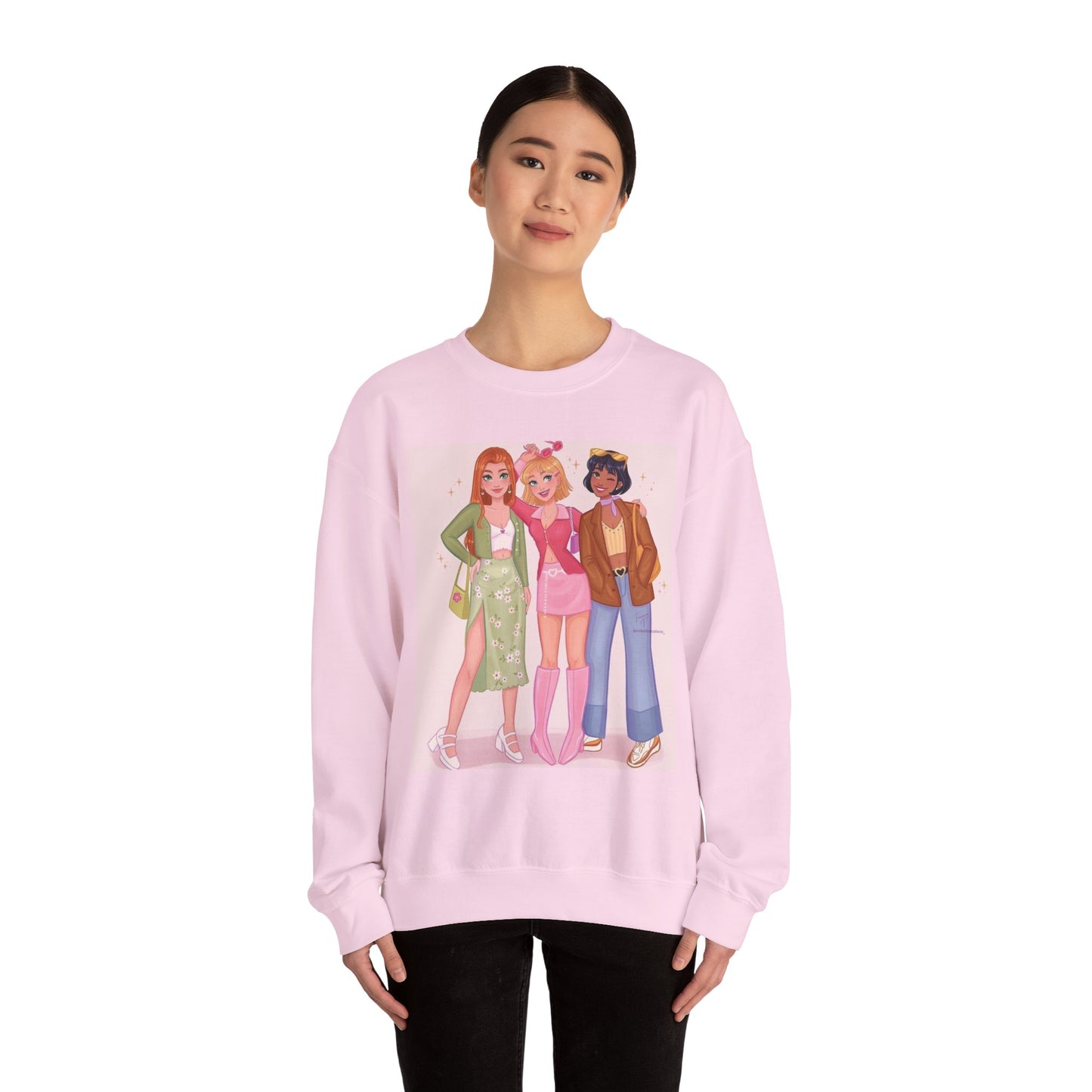Chic Cartoon Crewneck Sweatshirt | Trendy Graphic Pullover, Suitable for Everyday Wear, Gift for Friends, Cozy Style, Cute Fashion