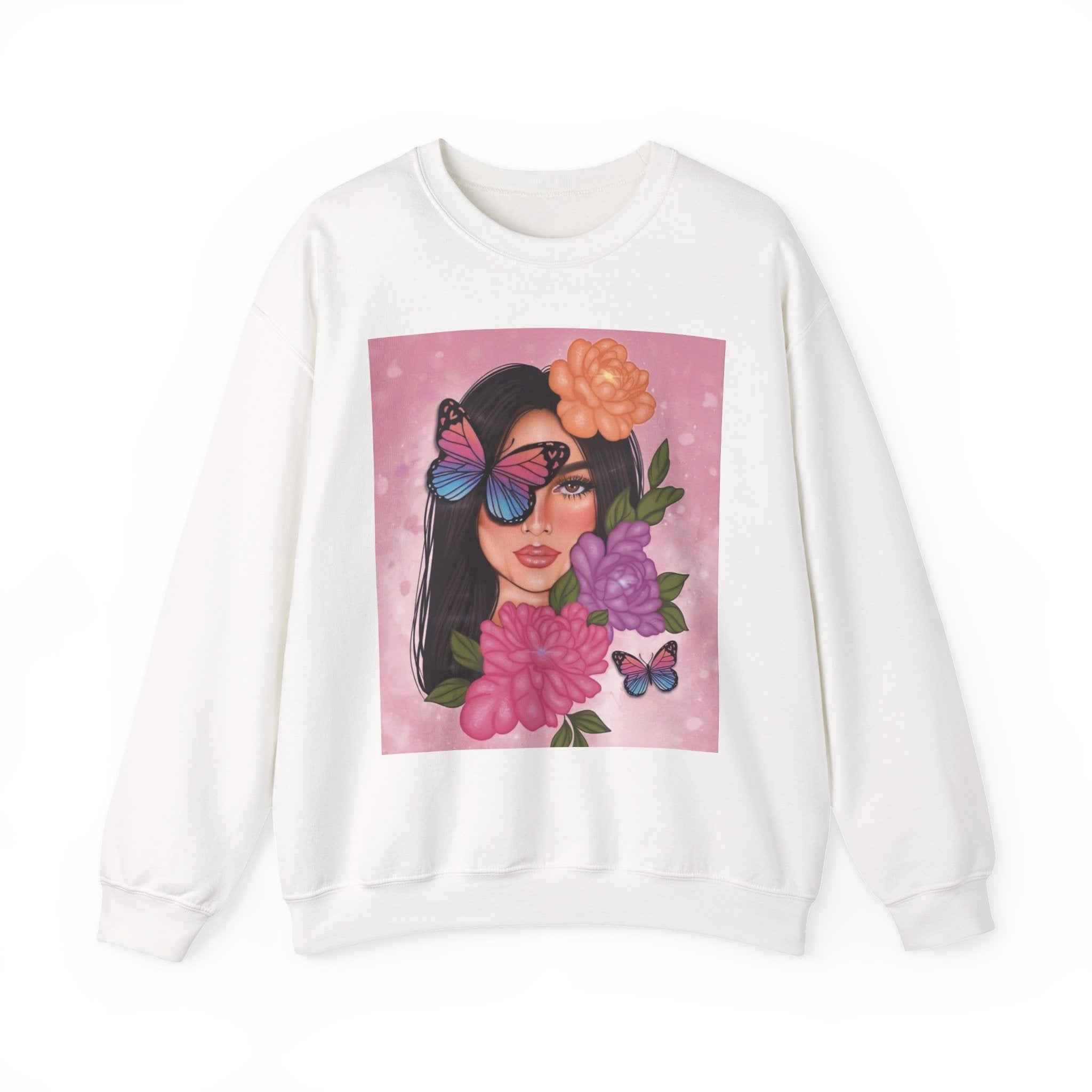 Butterfly Floral Unisex Crewneck Sweatshirt, Cozy Gift for Her, Spring Fashion, Butterfly Art Apparel, Perfect for Birthdays & Casual Wear - I&B