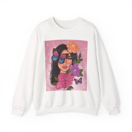 Butterfly Floral Unisex Crewneck Sweatshirt, Cozy Gift for Her, Spring Fashion, Butterfly Art Apparel, Perfect for Birthdays & Casual Wear