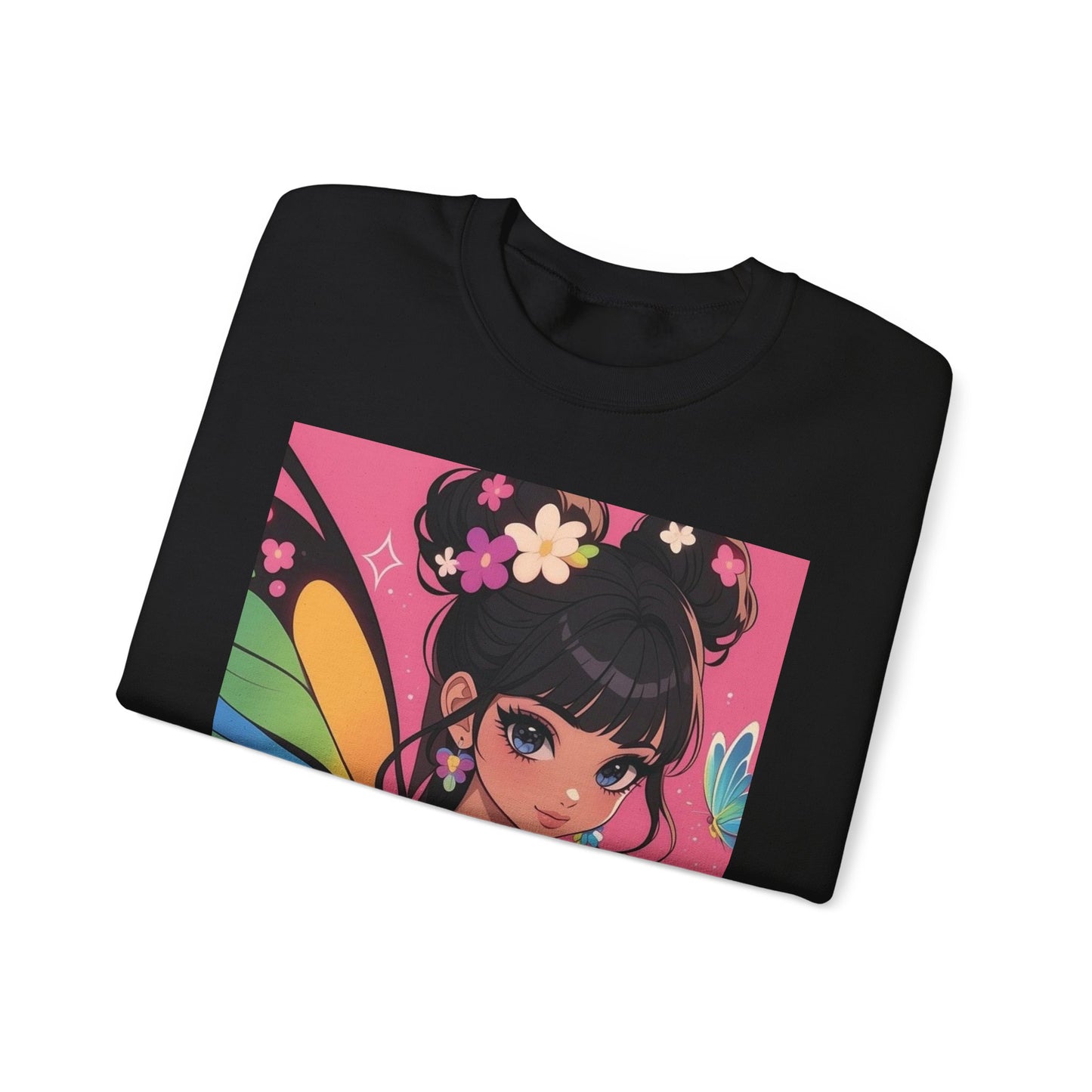 Colorful Butterfly Graphic Sweatshirt - Cozy Unisex Crewneck for Art Lovers, Casual Wear, Gift for Friends, Spring Fashion, Unique Gifts