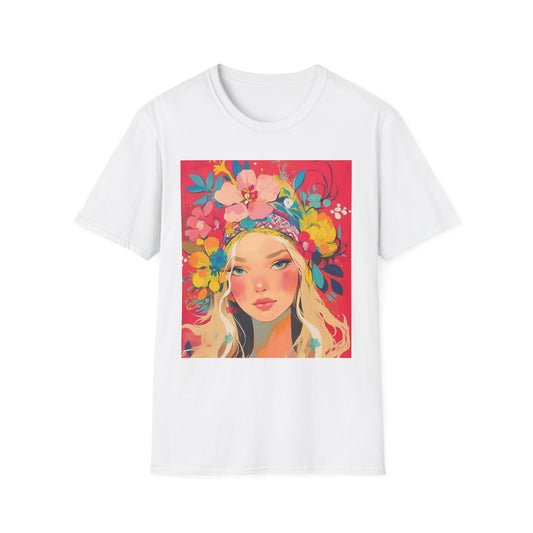Floral Goddess T-Shirt, Soft Cotton Tee, Boho Chic Apparel, Casual Style, Gift for Her, Summer Fashion